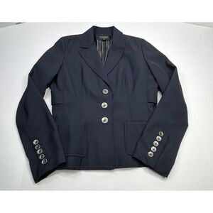 Signature By Larry Levine Women's Blazer Jacket w/ Pockets Dark Blue Size 4